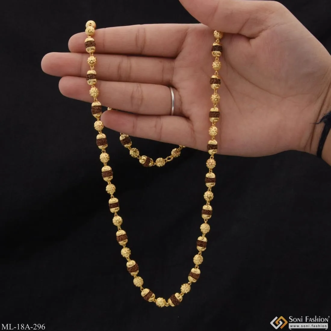1 Gram Gold Plated Casual Design Premium-Grade Quality Mala for Men - Style A296