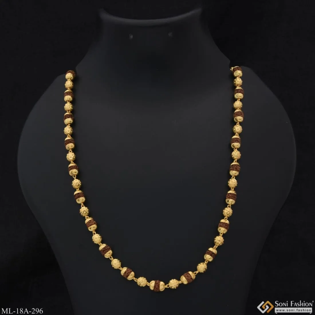 1 Gram Gold Plated Casual Design Premium-Grade Quality Mala for Men - Style A296