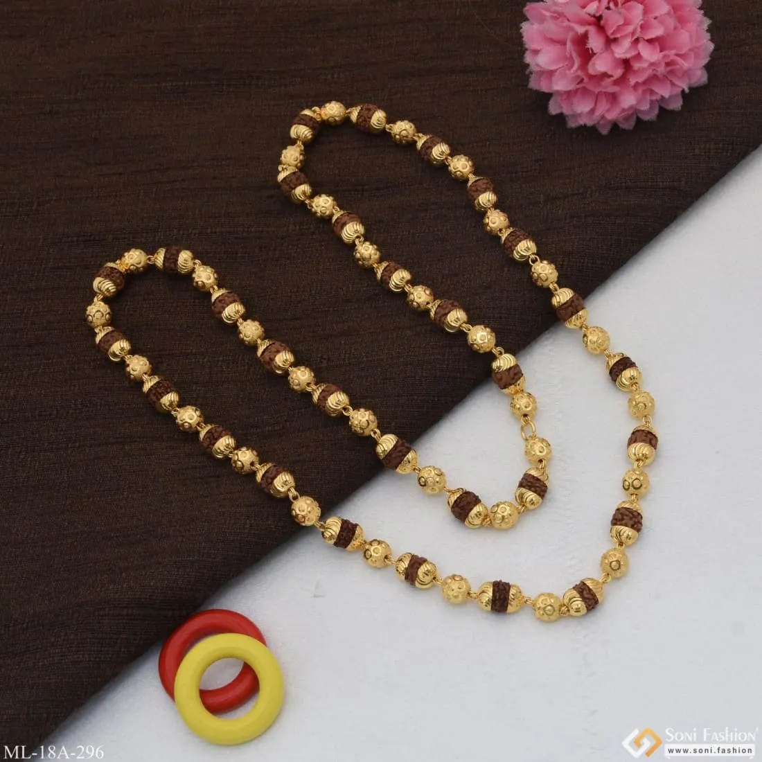 1 Gram Gold Plated Casual Design Premium-Grade Quality Mala for Men - Style A296