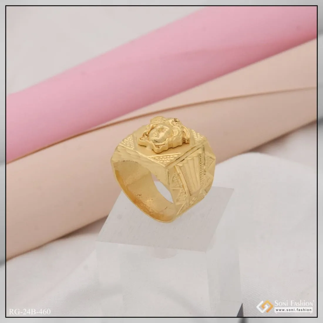1 Gram Gold Plated Expensive-Looking Design High-Quality Ring for Men - Style B460