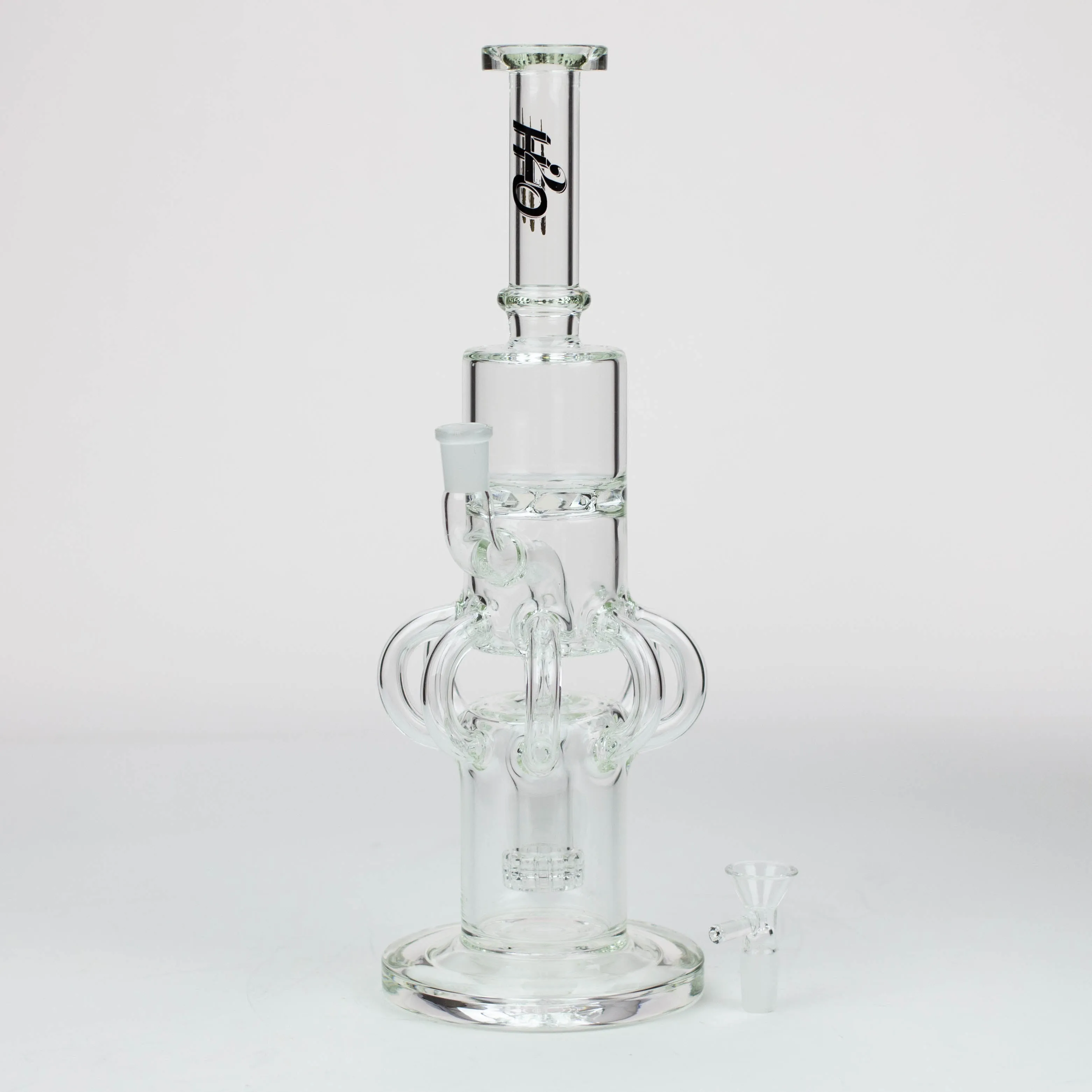 15" H2O Cyclon Diffuser Glass Water Recycler Bong