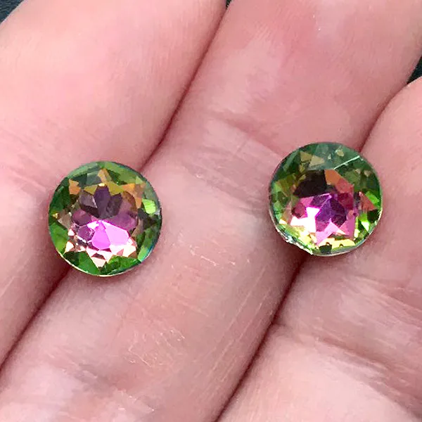 8mm Point Back Ombre Rhinestones | Faceted Round Glass Rhinestones | Faux Gemstones | Sparkle Embellishments (2 pcs)