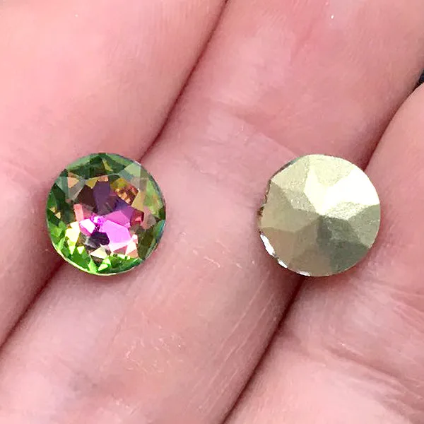 8mm Point Back Ombre Rhinestones | Faceted Round Glass Rhinestones | Faux Gemstones | Sparkle Embellishments (2 pcs)