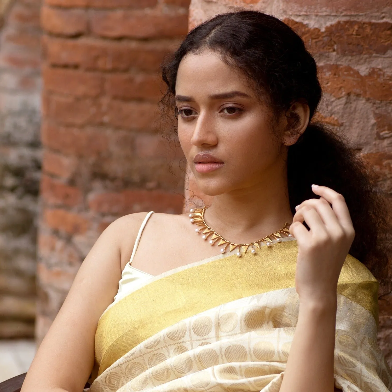 Amaira Pearl Silver Necklace