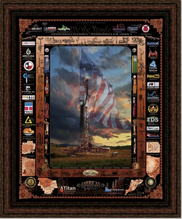 American Ingenuity | Framed Oil and Gas Art by Gary Crouch | 35L X 29W" Inches