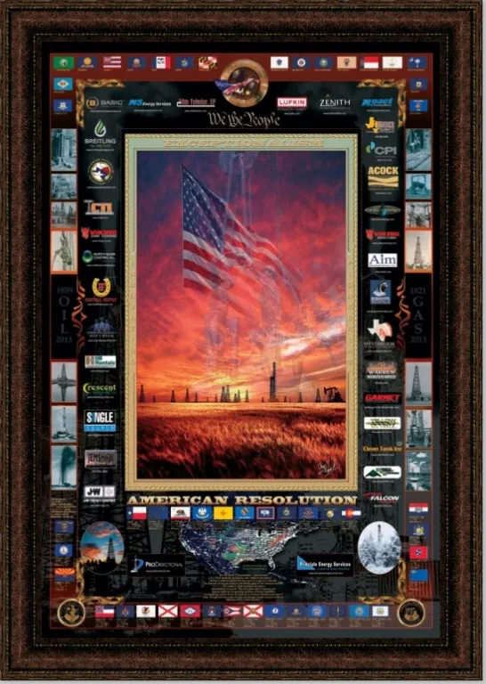 American Resolution | Framed Oil and Gas Art by Gary Crouch | 41L X 29W" Inches