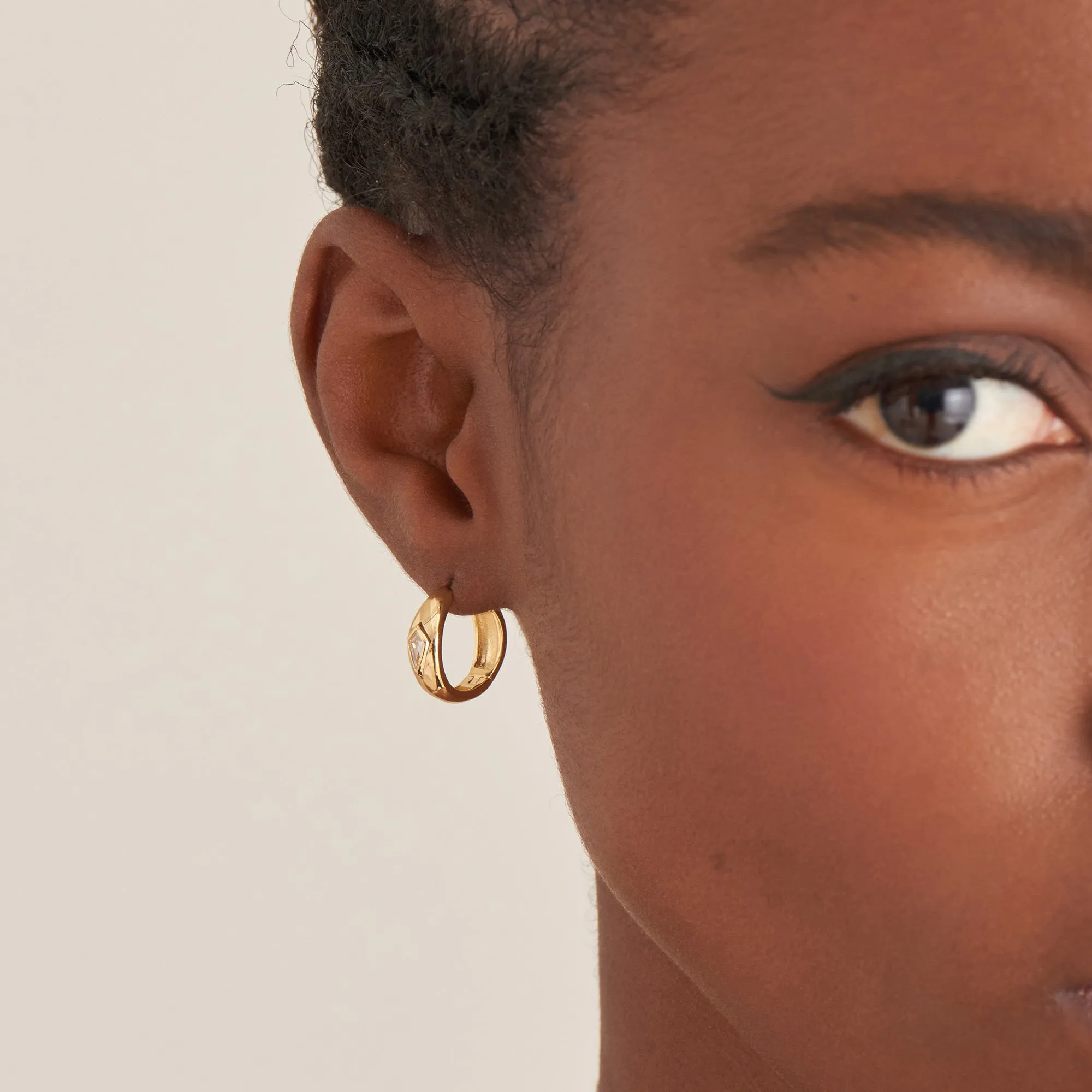 Ania Haie Gold Sparkle Dome Hoop Earrings