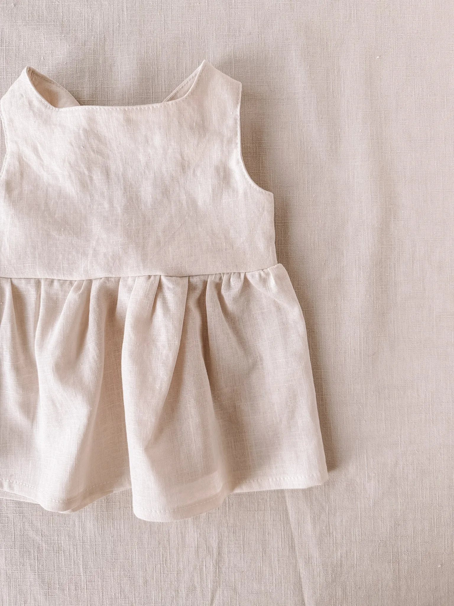 Arabella baby dress / linen - milk