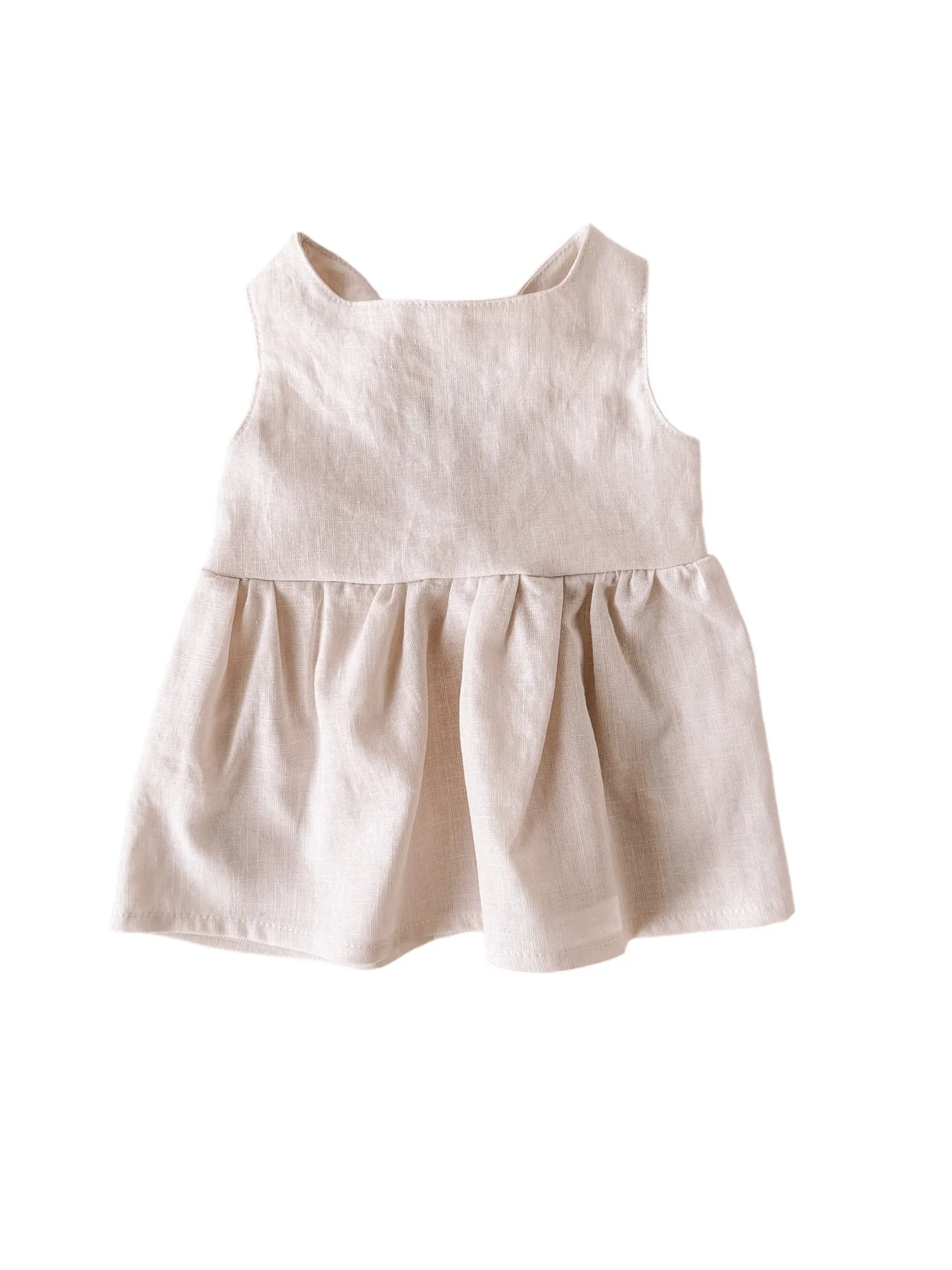 Arabella baby dress / linen - milk