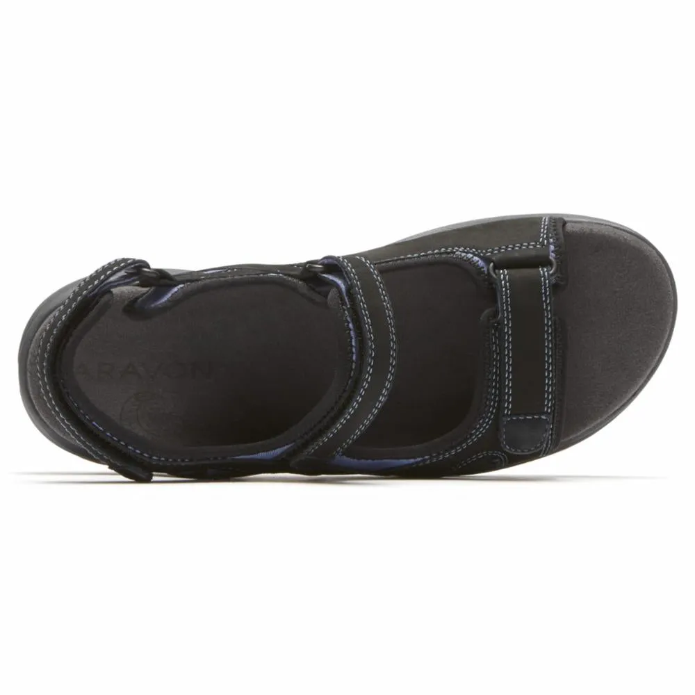 Aravon A REV SANDAL 3 STRAP BLACK