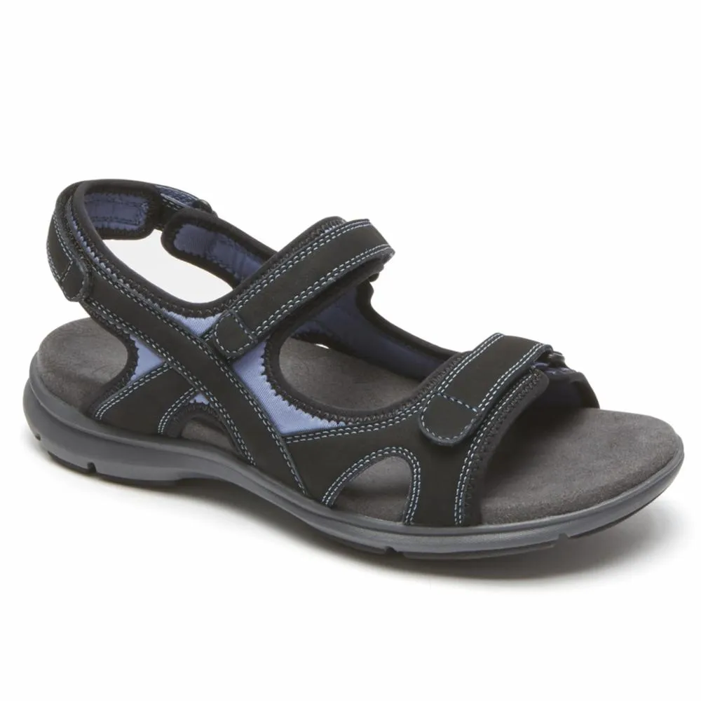 Aravon A REV SANDAL 3 STRAP BLACK