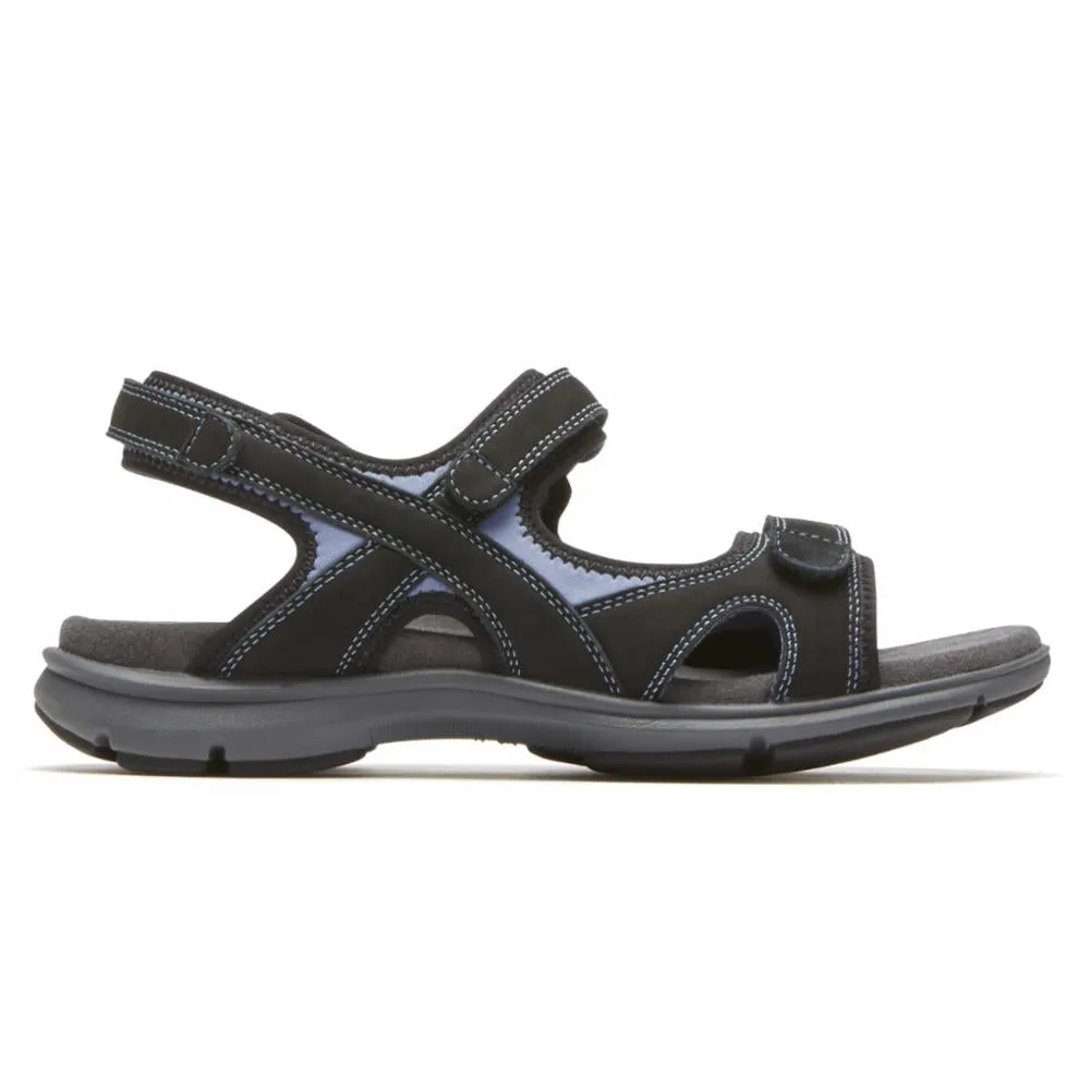 Aravon A REV SANDAL 3 STRAP BLACK