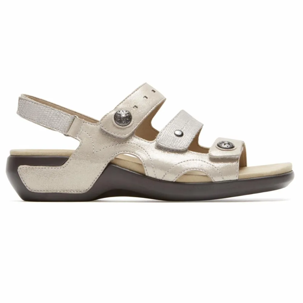 Aravon POWER COMFORT SANDALS THREE STRAP METALLIC SAND