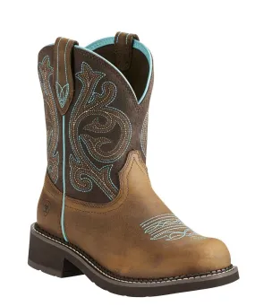 Ariat Women's Fatbaby Heritage Brown & Turquoise Cowgirl Boots 10021462