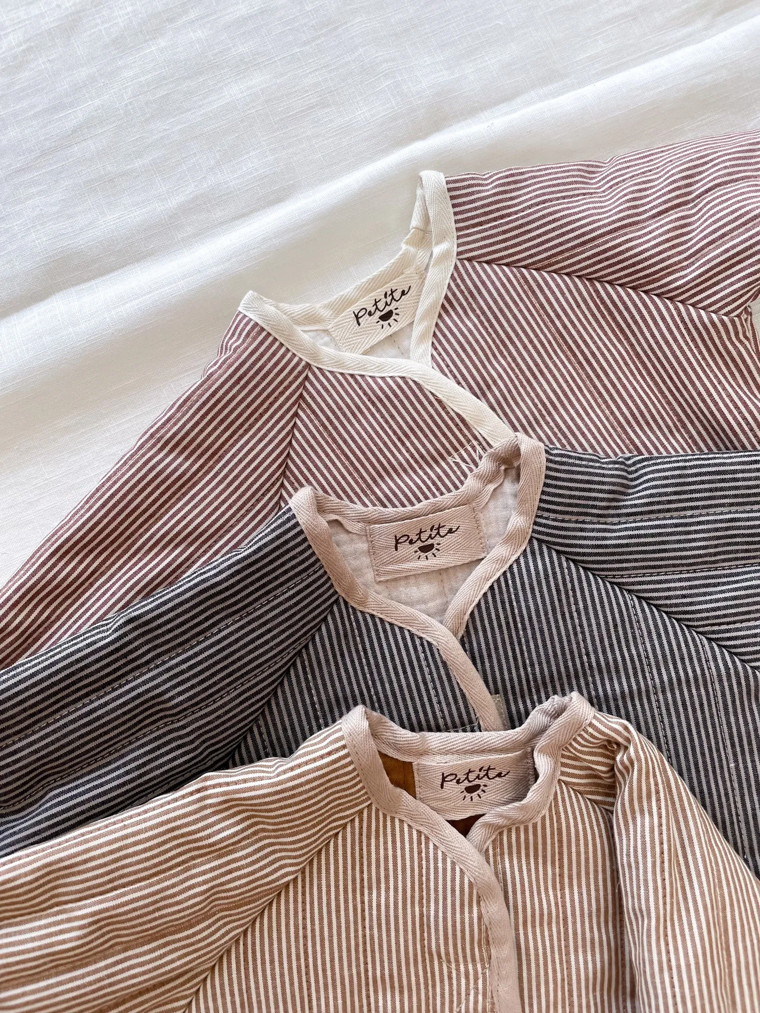 Baby & toddler teddy jacket / stripes - chestnut