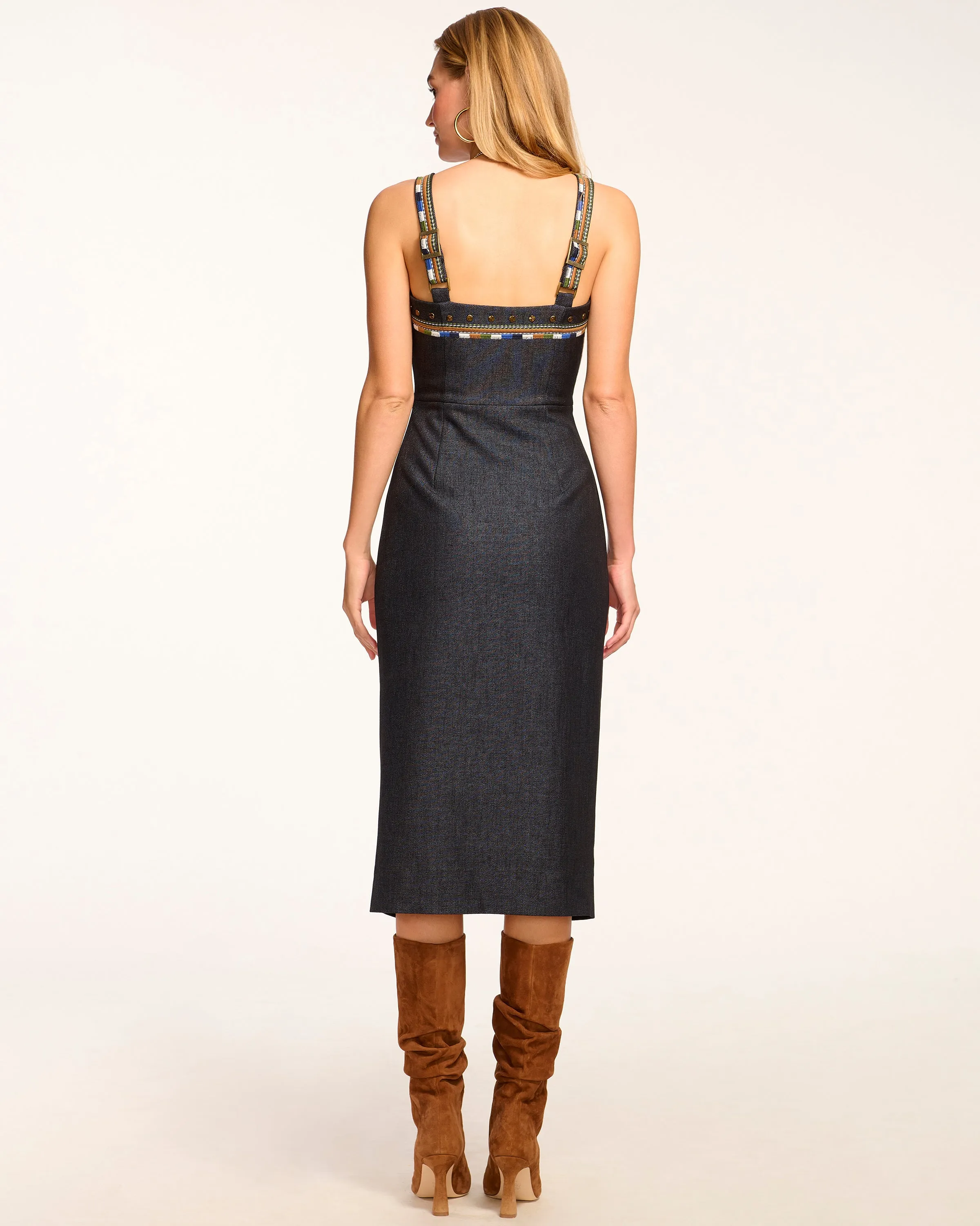 Bailey Embellished Denim Midi Dress