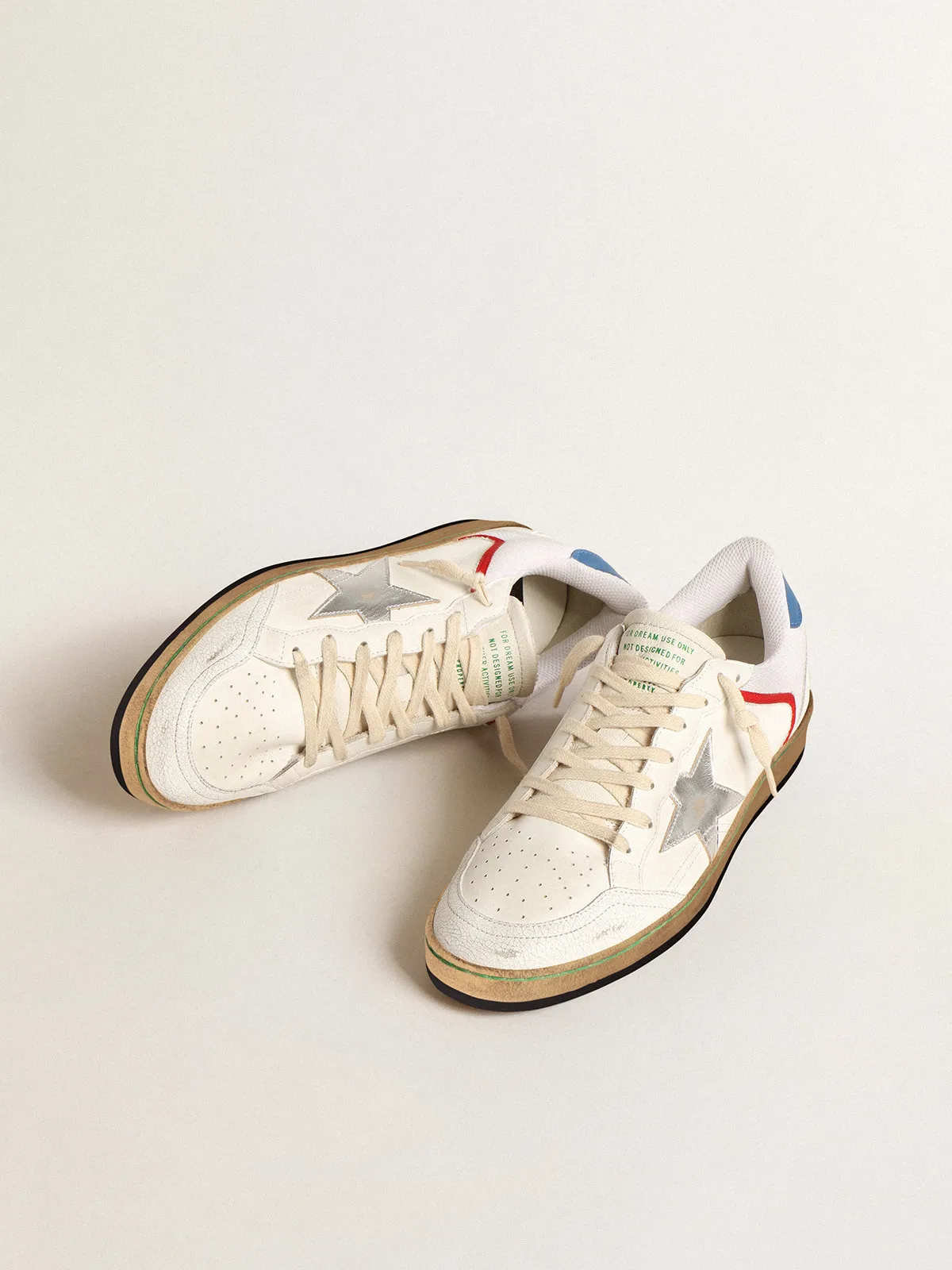 Ball Star in nappa and mesh with silver metallic leather star