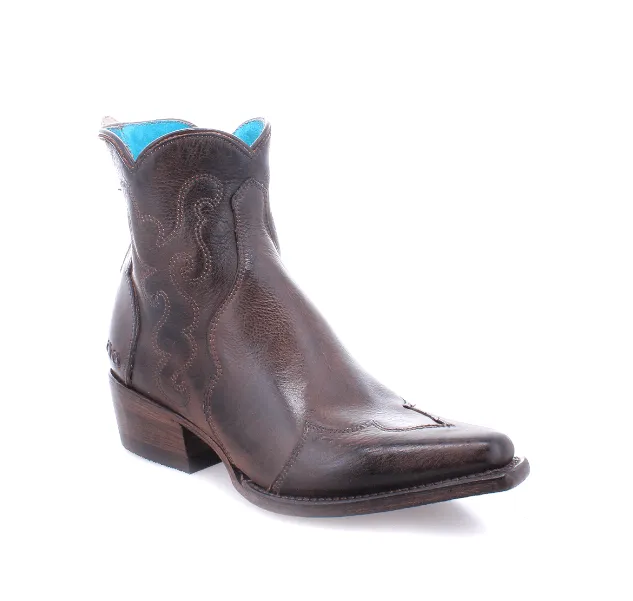 Bed Stu Women's Ace Dark Brown Rustic Rust BFS Snip Toe Ankle Bootie F328040-BKRB