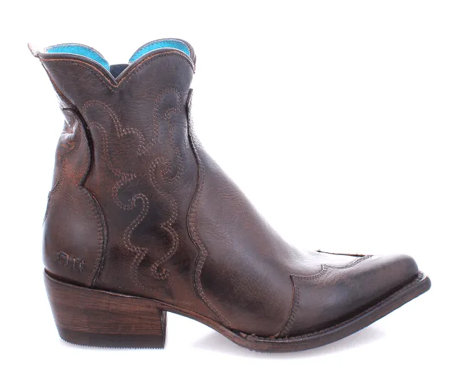 Bed Stu Women's Ace Dark Brown Rustic Rust BFS Snip Toe Ankle Bootie F328040-BKRB