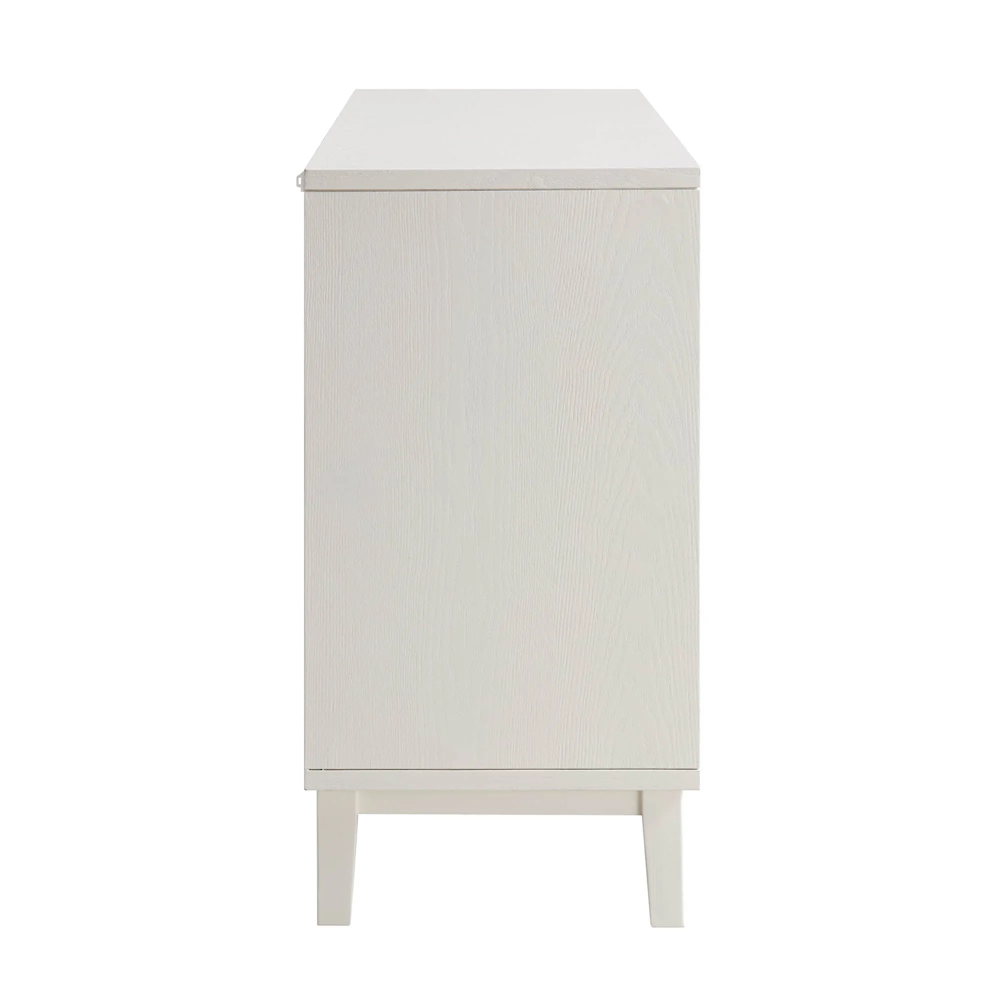 Bianca Chip Carved 3 Door Sideboard, Sand Beige & Ivory