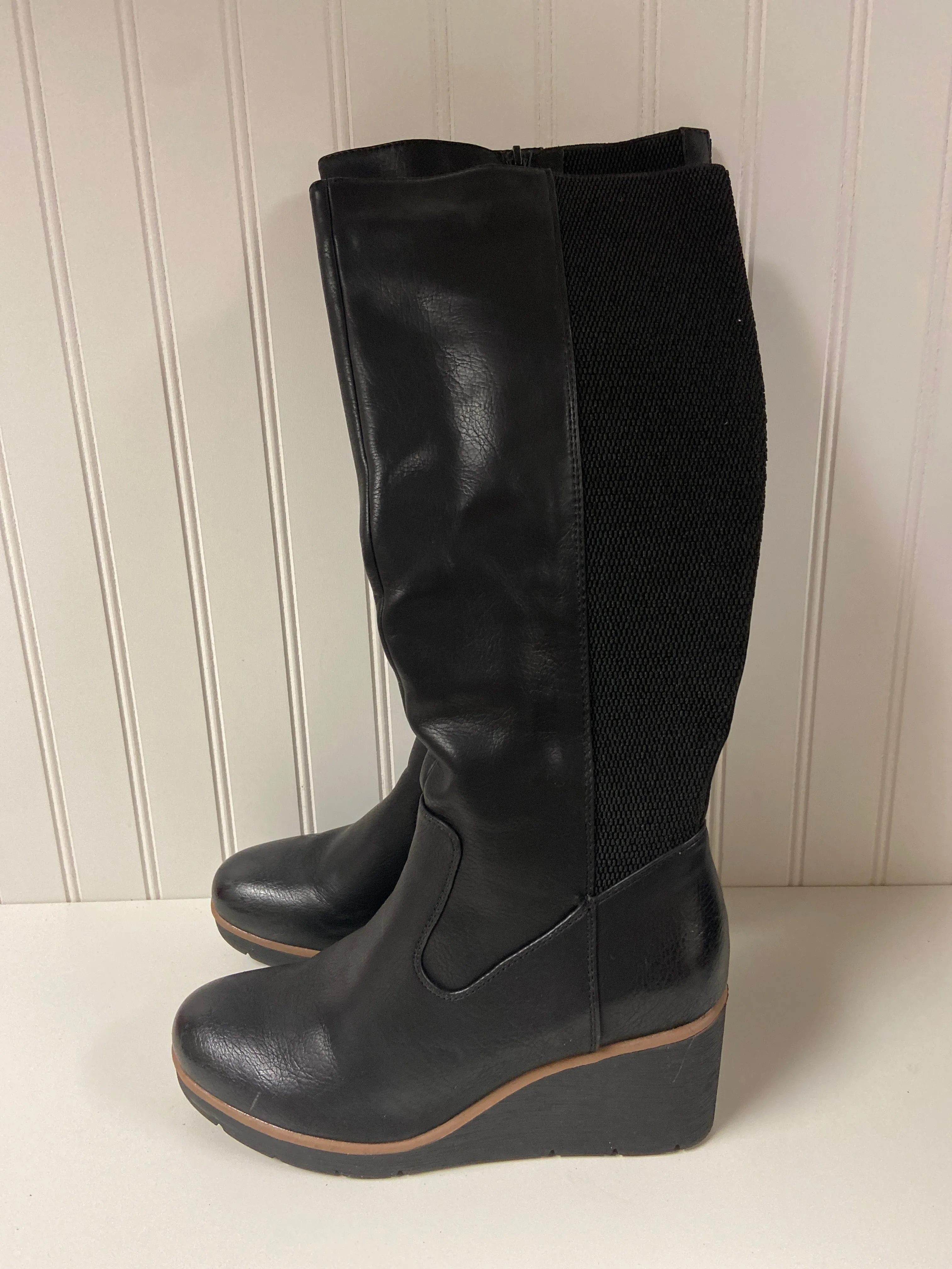 Black Boots Knee Heels Naturalizer, Size 8