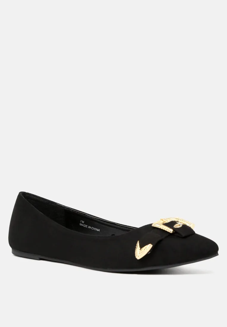Bobby Front Buckle Flat Ballerinas