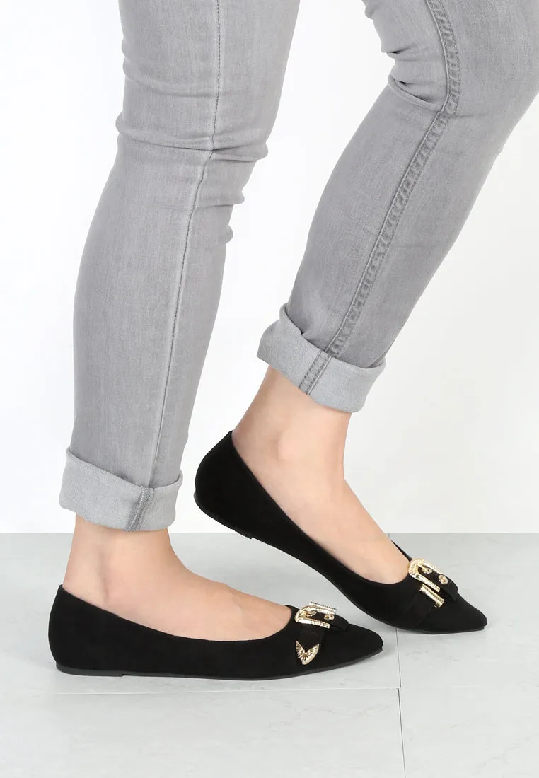 Bobby Front Buckle Flat Ballerinas