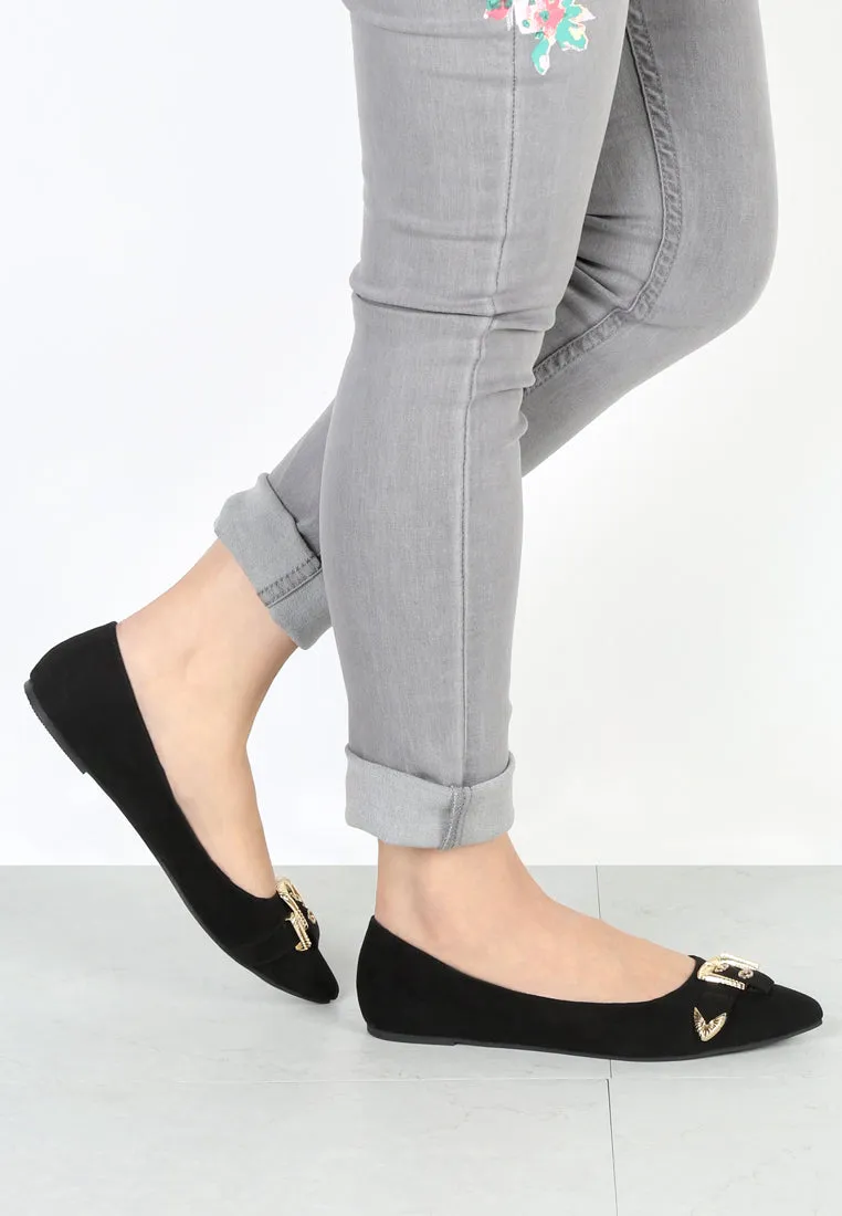 Bobby Front Buckle Flat Ballerinas