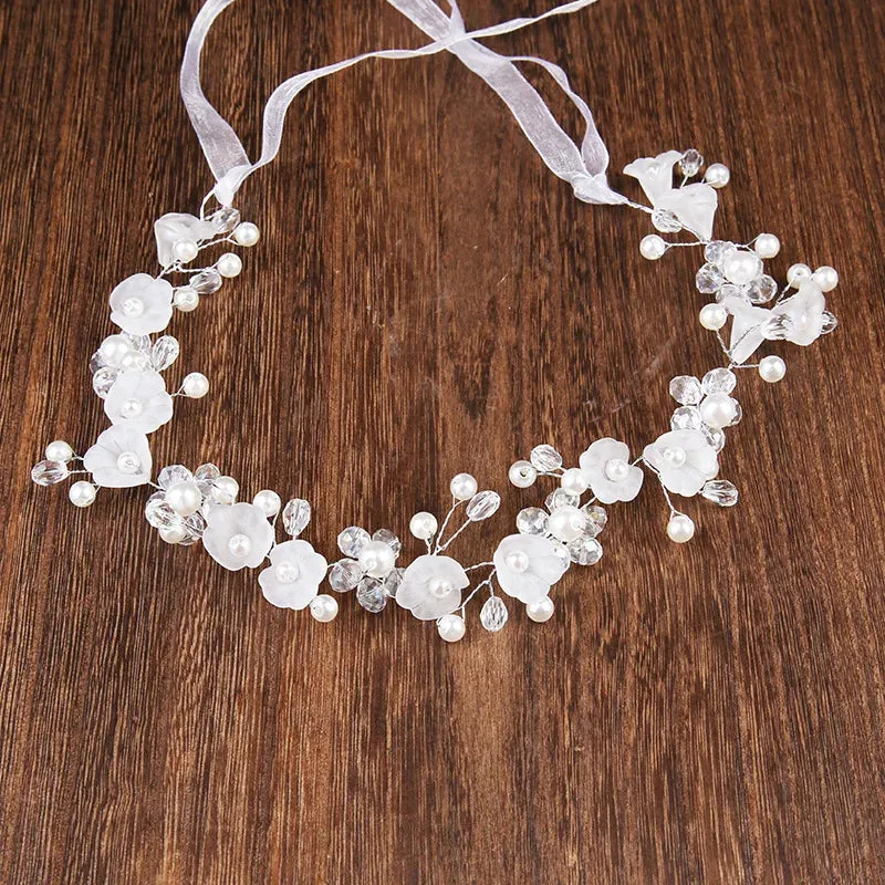Bridal Sweet Headband Headpieces Banquet Pearls Headdress Simple Chain Hair Vine For Banquet Wedding Masquerade Hair Jewelry