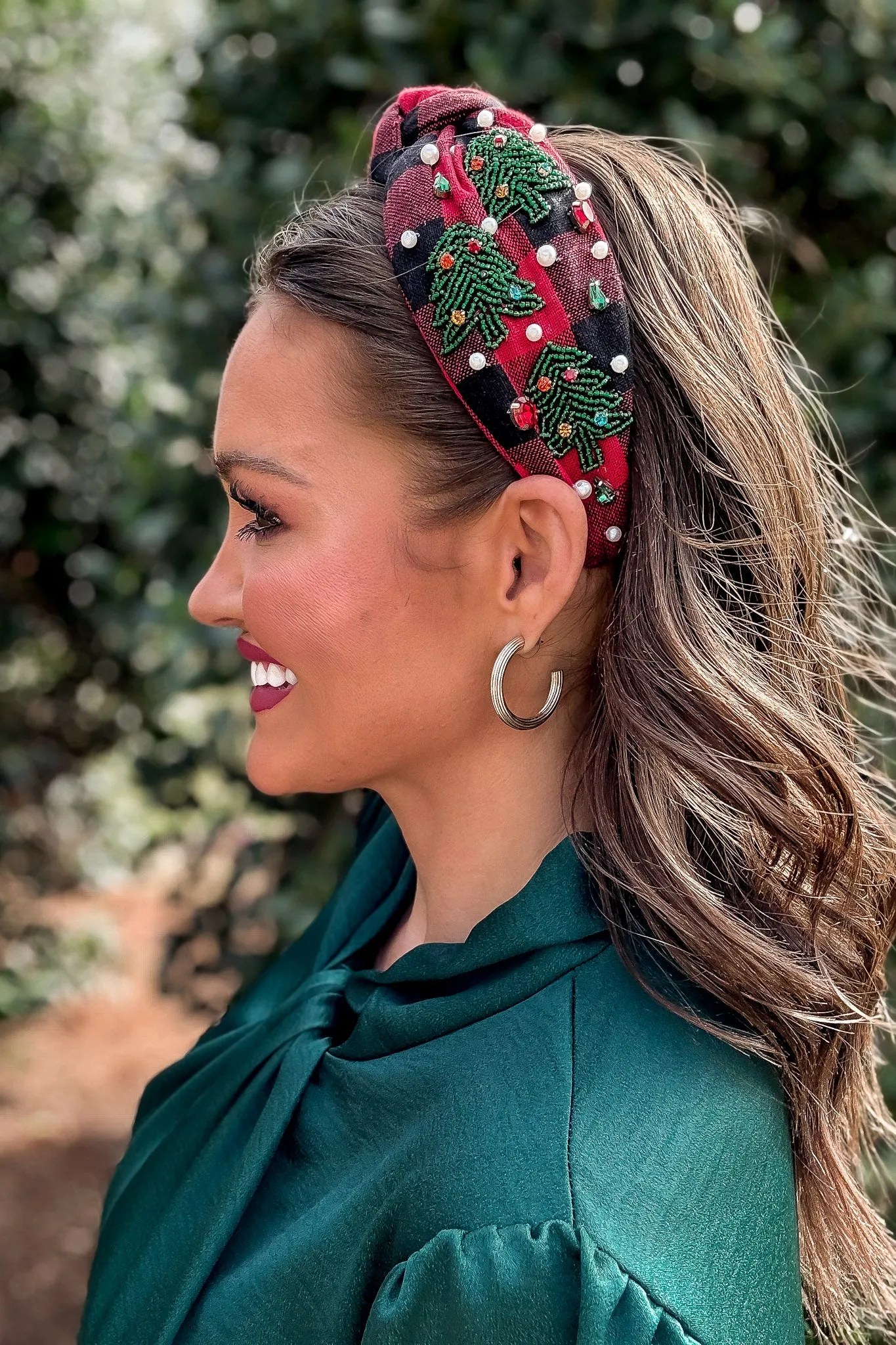 Buffalo Christmas Tree Embellished Headband