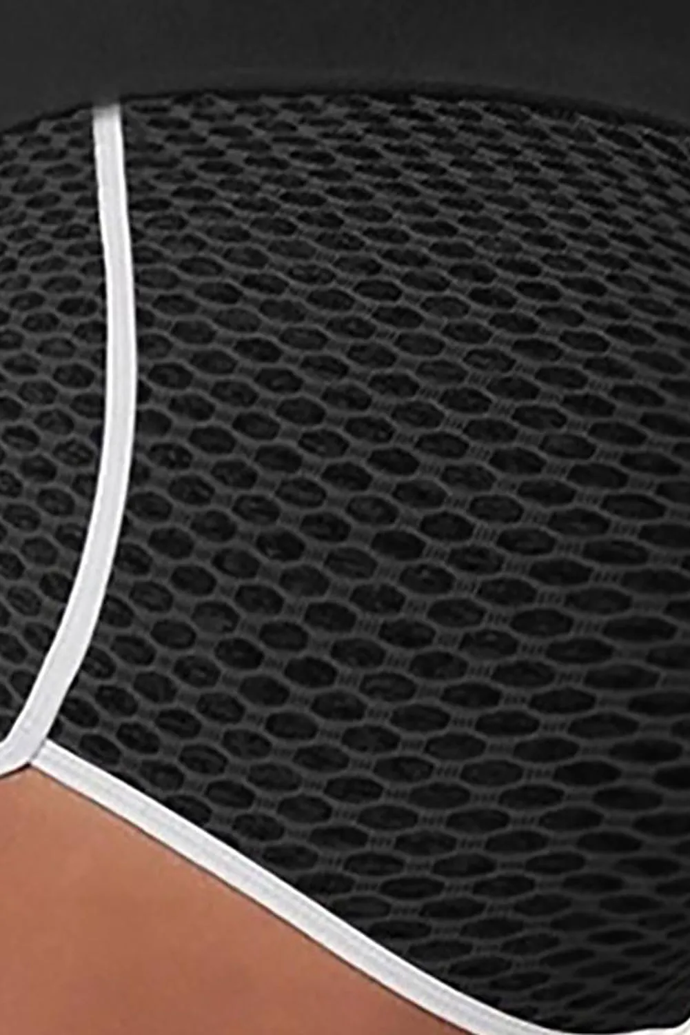 Butt Lifting  Honeycomb Contrast Stripes Yoga Shorts