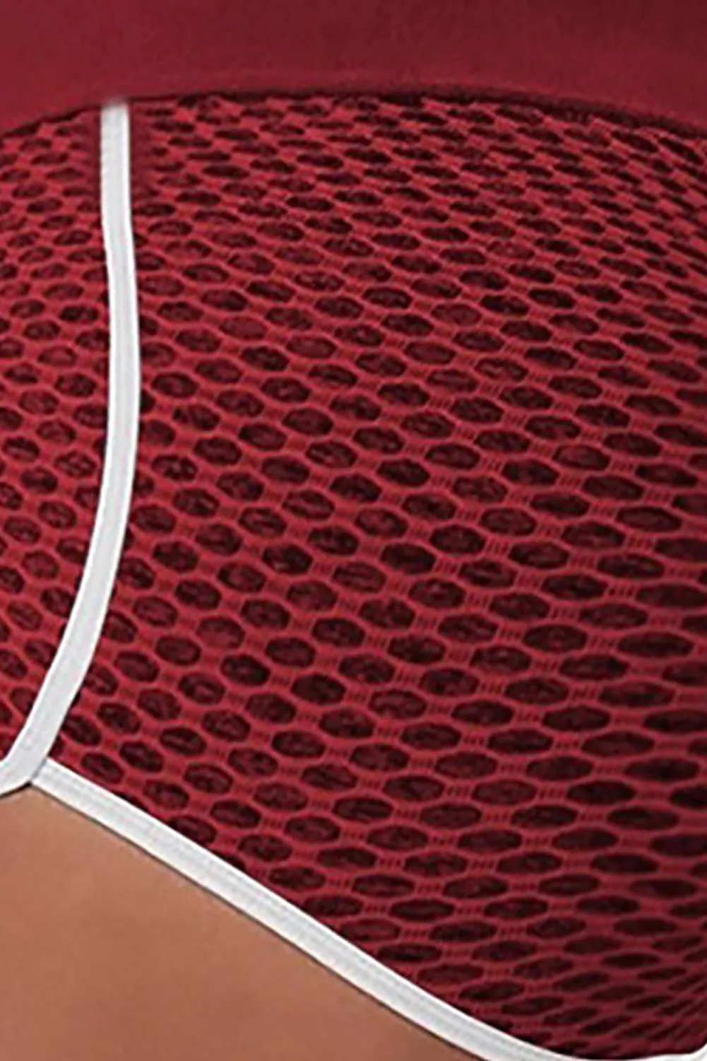 Butt Lifting  Honeycomb Contrast Stripes Yoga Shorts