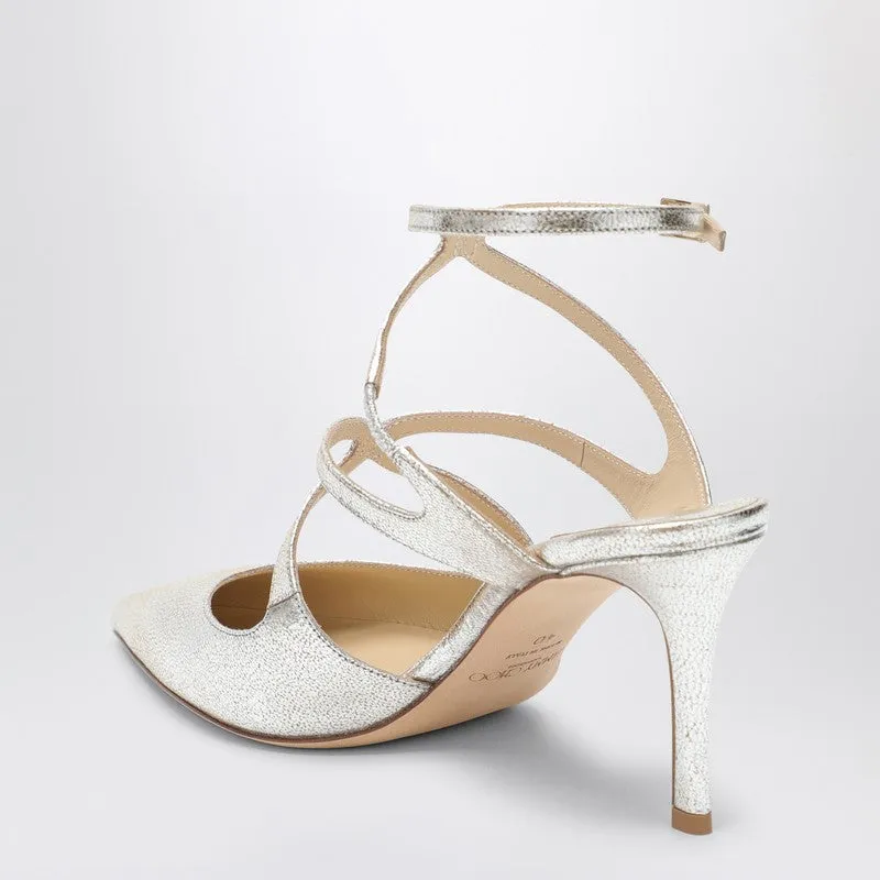 Champagne-Coloured Azia 75 Pump In Glittered Leather