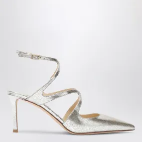 Champagne-Coloured Azia 75 Pump In Glittered Leather