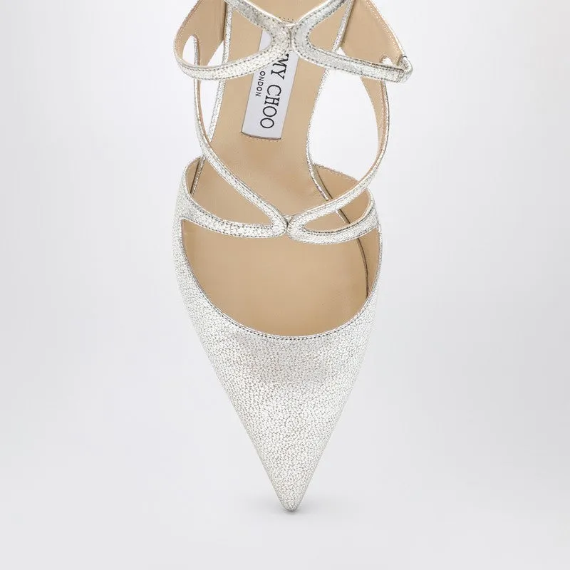 Champagne-Coloured Azia 75 Pump In Glittered Leather