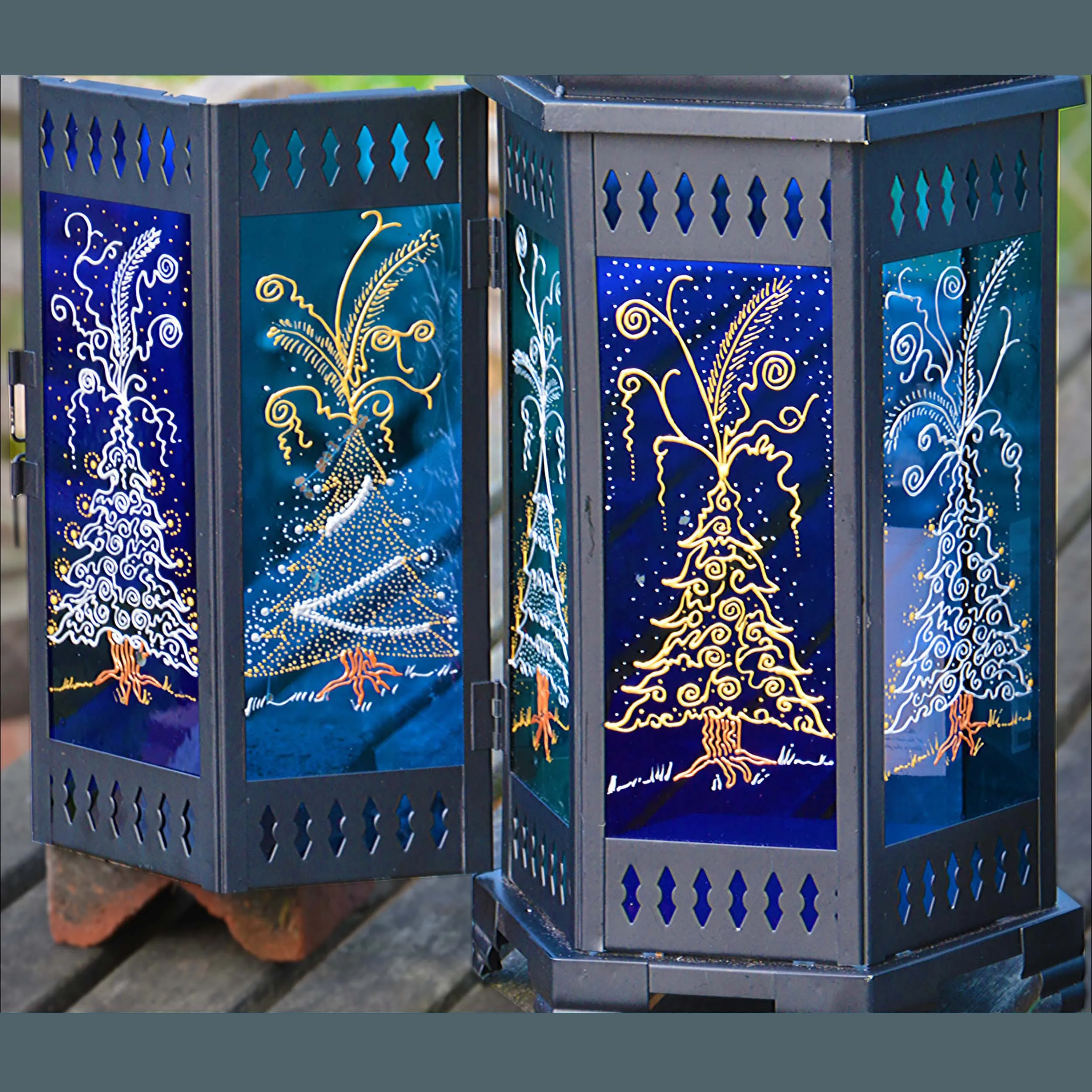 Christmas Trees Candle Lantern