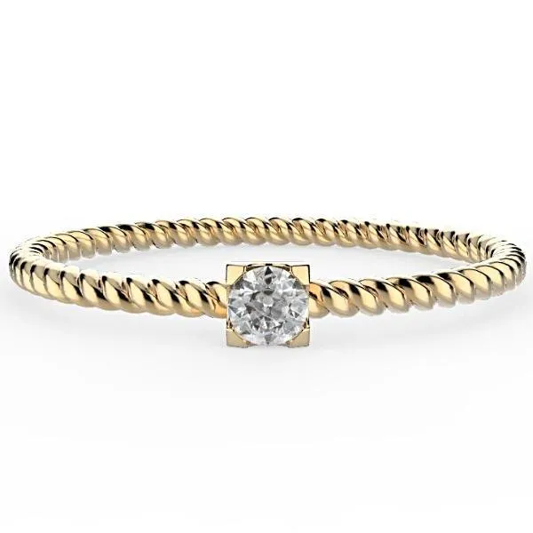 Dainty Twist Diamond Band 0.10 carat 18K Gold