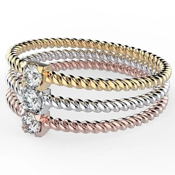 Dainty Twist Diamond Band 0.10 carat 18K Gold