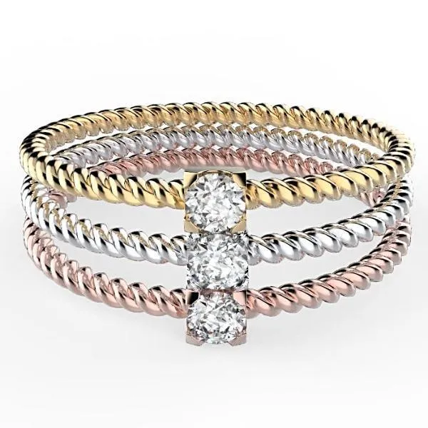 Dainty Twist Diamond Band 0.10 carat 18K Gold