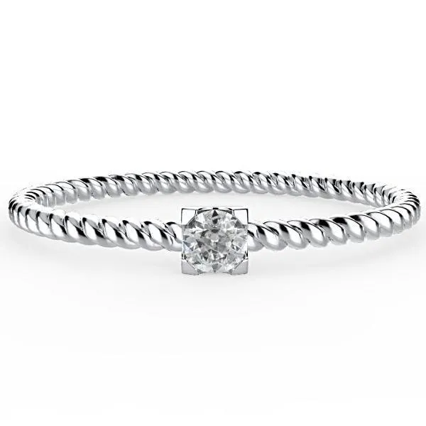 Dainty Twist Diamond Band 0.10 carat 18K Gold