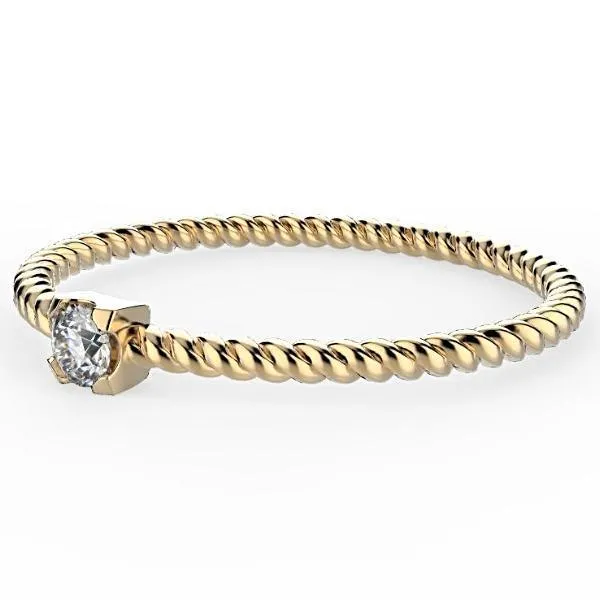 Dainty Twist Diamond Band 0.10 carat 18K Gold