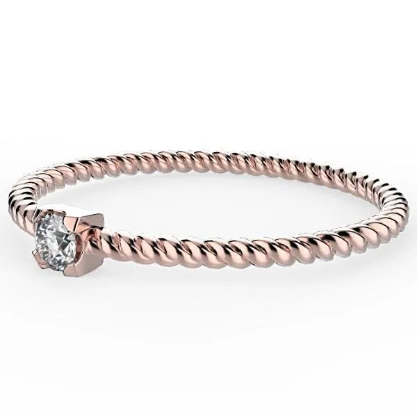Dainty Twist Diamond Band 0.10 carat 18K Gold