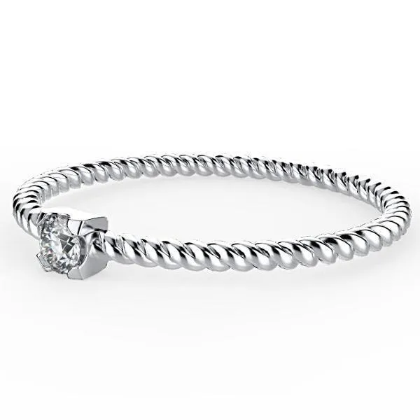 Dainty Twist Diamond Band 0.10 carat 18K Gold
