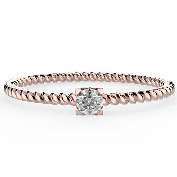 Dainty Twist Diamond Band 0.10 carat 18K Gold