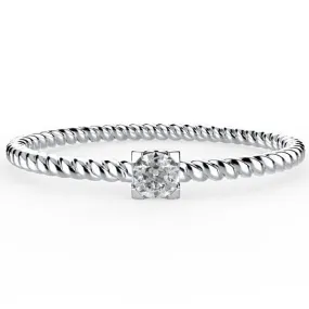Dainty Twist Diamond Band 0.10 carat 18K Gold