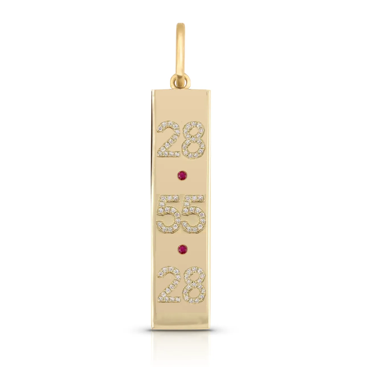 Diamond Vertical Date Nameplate Charm
