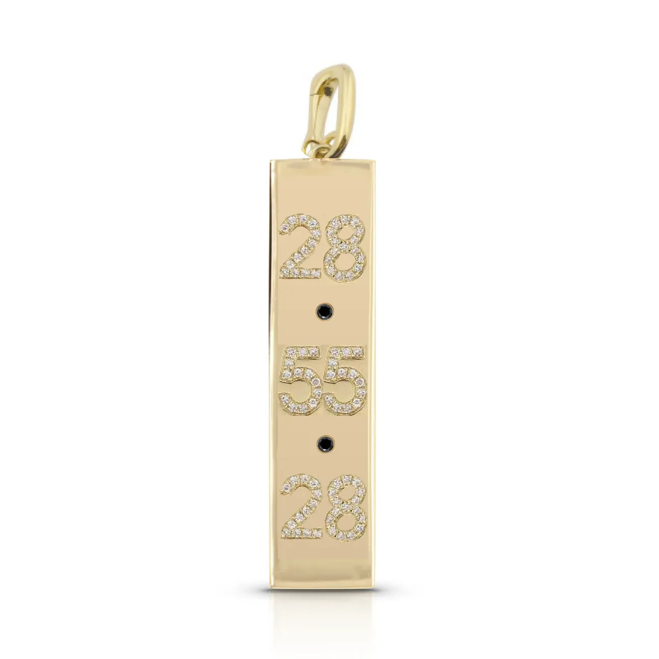 Diamond Vertical Date Nameplate Charm