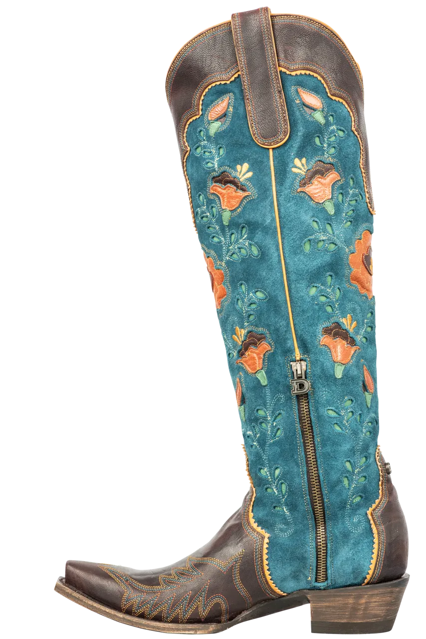 Double D Ranch by Old Gringo Women's Tenderfoot Tilly Cowgirl Boots - Teal