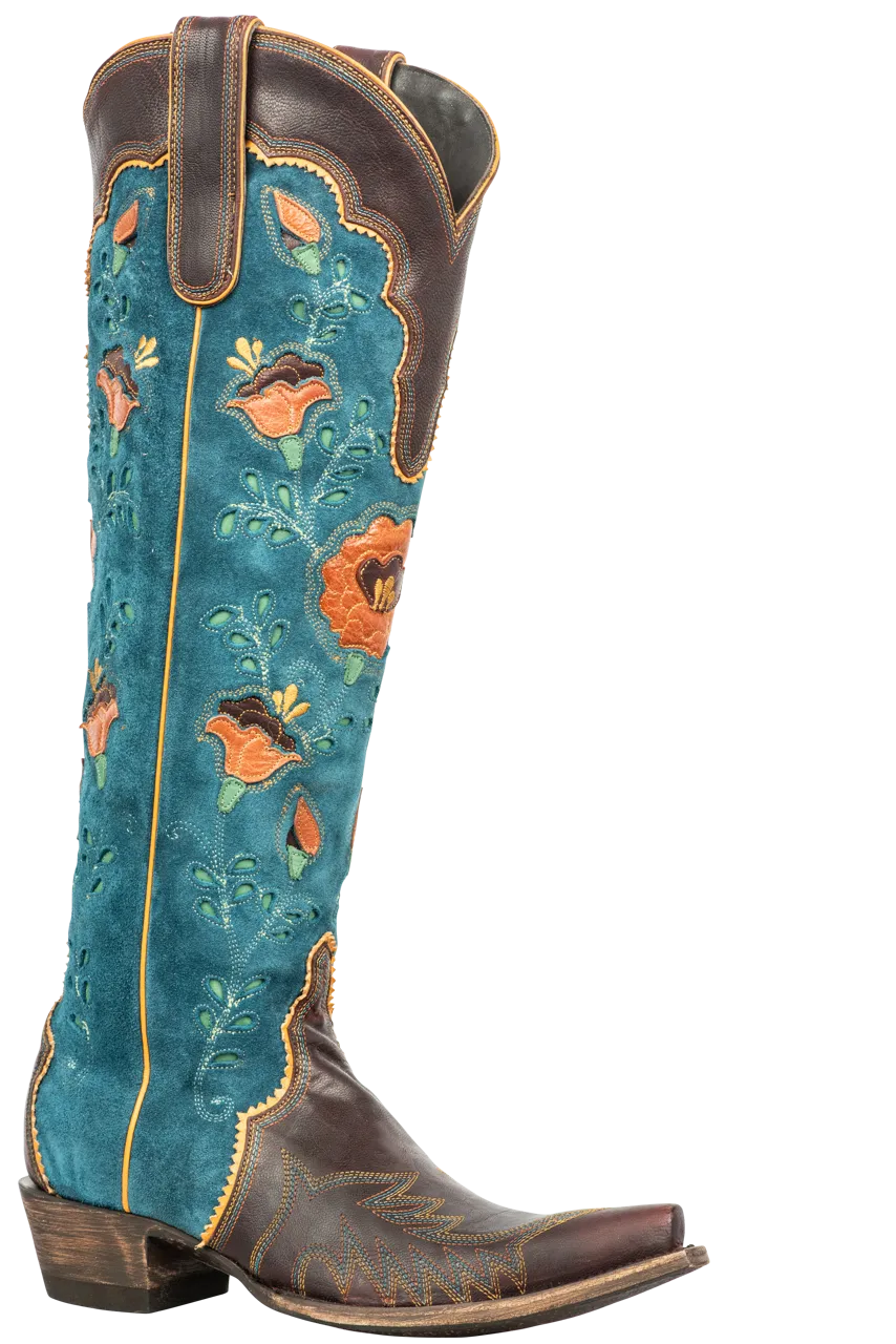 Double D Ranch by Old Gringo Women's Tenderfoot Tilly Cowgirl Boots - Teal
