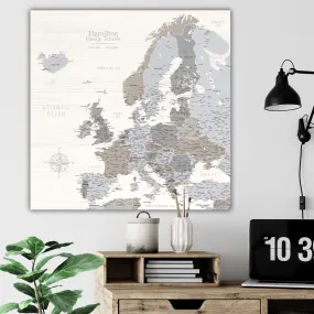 Farmhouse Europe Push Pin Travel Map
